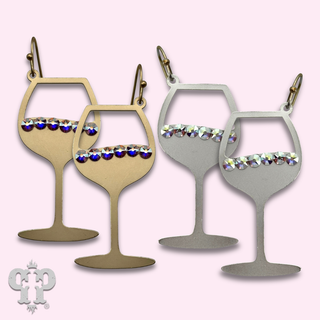 Wine glass earrings with crystals from Swarovski®