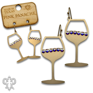 Wine glass earrings with crystals from Swarovski®