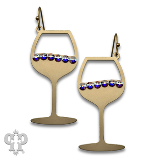 Wine glass earrings with crystals from Swarovski®