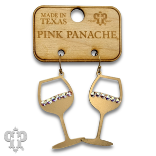 Wine glass earrings with crystals from Swarovski®