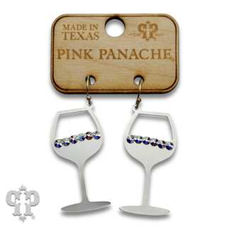 Wine glass earrings with crystals from Swarovski®