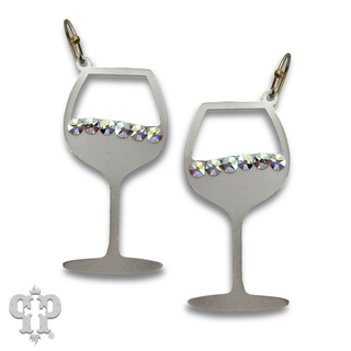 Wine glass earrings with crystals from Swarovski®