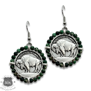 Western buffalo coin earring
