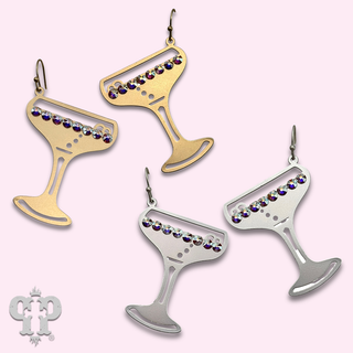 Champagne glass earrings with crystals from Swarovski®
