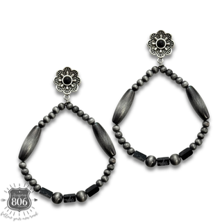 Western teardrop burnished bead earring