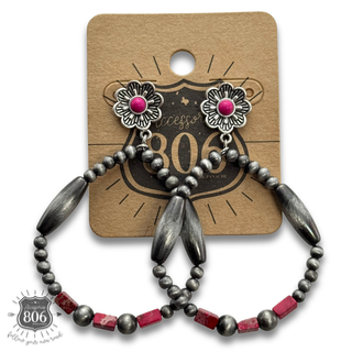 Western teardrop burnished bead earring