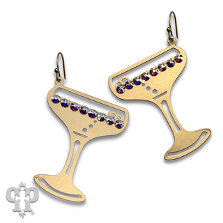 Champagne glass earrings with crystals from Swarovski®