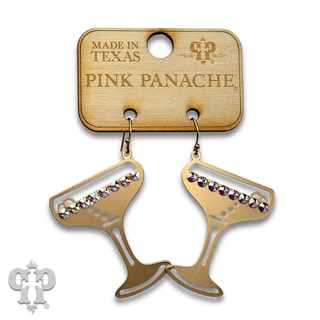 Champagne glass earrings with crystals from Swarovski®