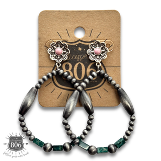 Western teardrop burnished bead earring