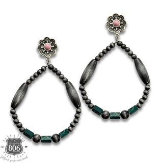 Western teardrop burnished bead earring