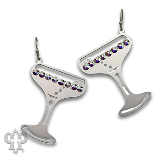 Champagne glass earrings with crystals from Swarovski®