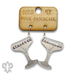 Champagne glass earrings with crystals from Swarovski®