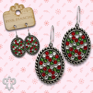 Christmas oval earring with crystals from Swarovski®