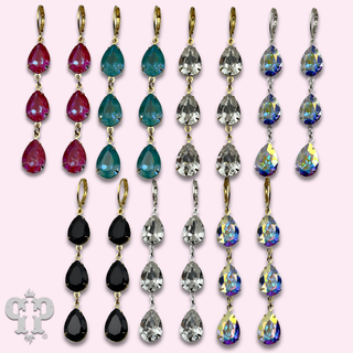 Triple drop earring with crystals from Swarovski®