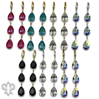 Triple drop earring with crystals from Swarovski®