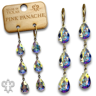 Triple drop earring with crystals from Swarovski®