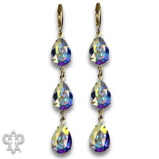 Triple drop earring with crystals from Swarovski®
