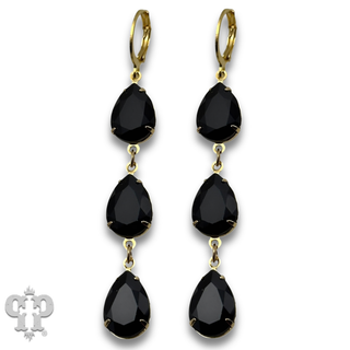 Triple drop earring with crystals from Swarovski®