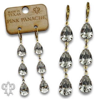 Triple drop earring with crystals from Swarovski®