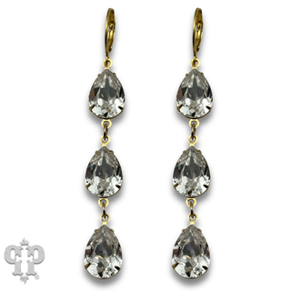 Triple drop earring with crystals from Swarovski®