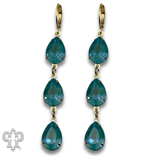 Triple drop earring with crystals from Swarovski®