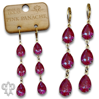 Triple drop earring with crystals from Swarovski®