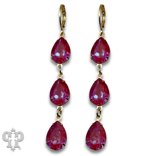 Triple drop earring with crystals from Swarovski®