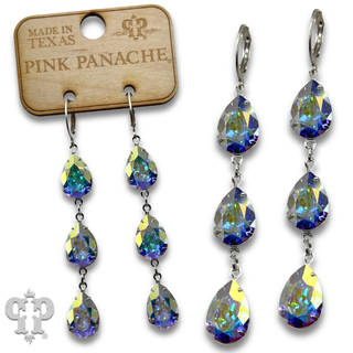Triple drop earring with crystals from Swarovski®