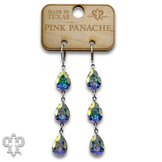 Triple drop earring with crystals from Swarovski®