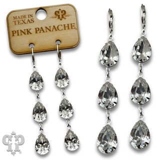 Triple drop earring with crystals from Swarovski®