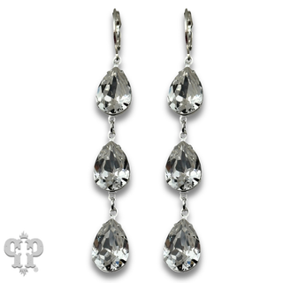 Triple drop earring with crystals from Swarovski®