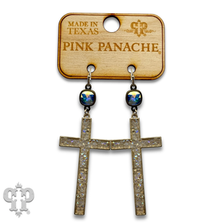 Crushed crystal cross earring with crystals from Swarovski®