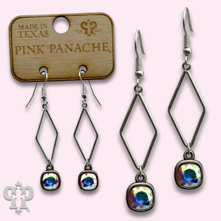 Open diamond earring with crystals from Swarovski®