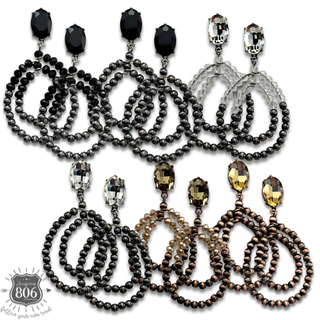 Canyon pearl and rhinestone teardrop earrings