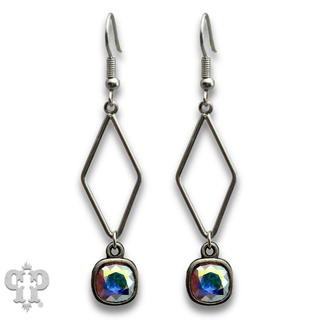 Open diamond earring with crystals from Swarovski®