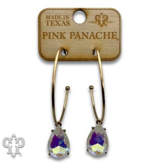 Rhinestone teardrop charm earring