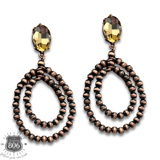 Canyon pearl and rhinestone teardrop earrings