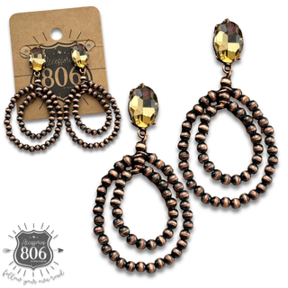 Canyon pearl and rhinestone teardrop earrings