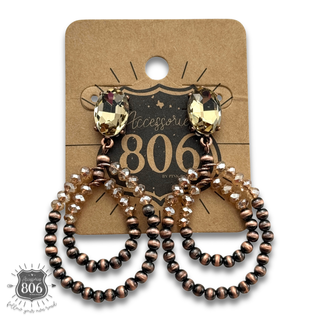 Canyon pearl and rhinestone teardrop earrings