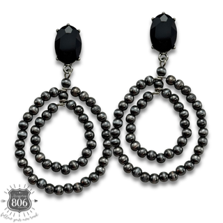 Canyon pearl and rhinestone teardrop earrings