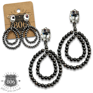 Canyon pearl and rhinestone teardrop earrings