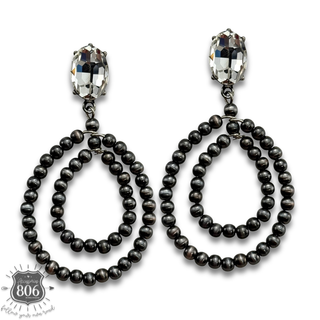 Canyon pearl and rhinestone teardrop earrings