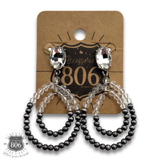 Canyon pearl and rhinestone teardrop earrings
