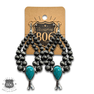 Navajo pearl squash blossom teardrop earrings