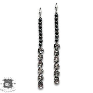 Navajo pearl and rhinestone drop earrings