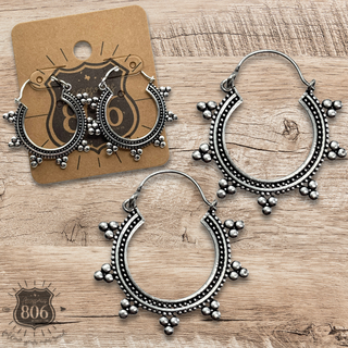 Western silver hoop earrings