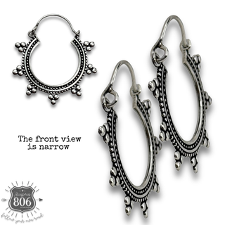 Western silver hoop earrings