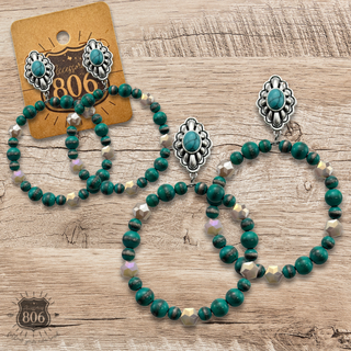 Western beaded circle earring