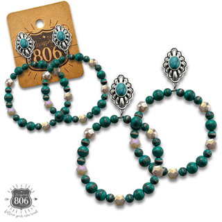 Western beaded circle earring