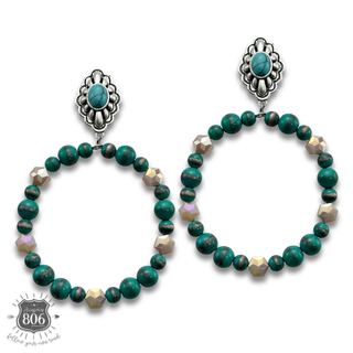 Western beaded circle earring